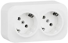 Розетка с заземлением накладная Legrand Quteo 2-м. белый картинка